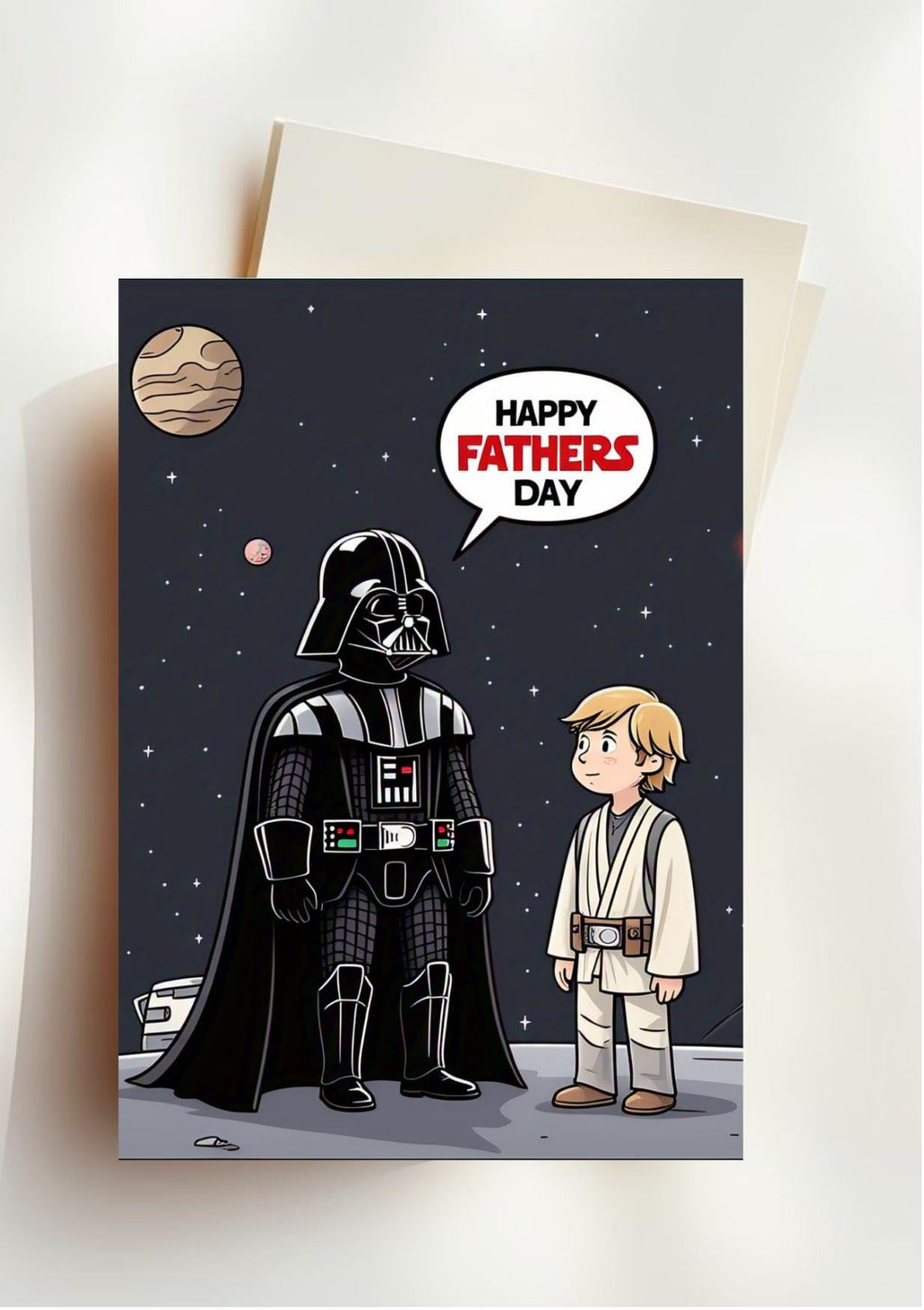 Funny Star Wars Father’s Day Card – Darth Vader and Luke Skywalker – I Am Your Father Joke – A5 Card for Dad – Geeky Sci-Fi Gift