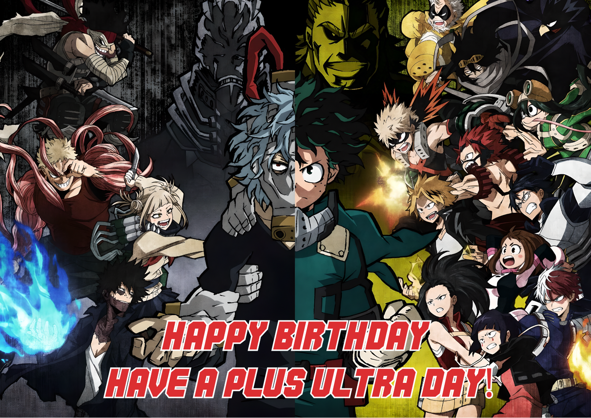 My Hero Academia Birthday Card
