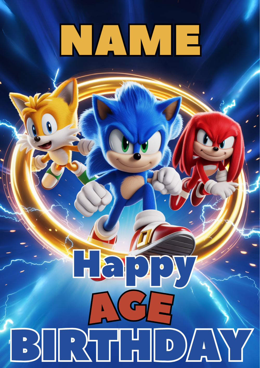 Sonic the Hedgehog Birthday Card