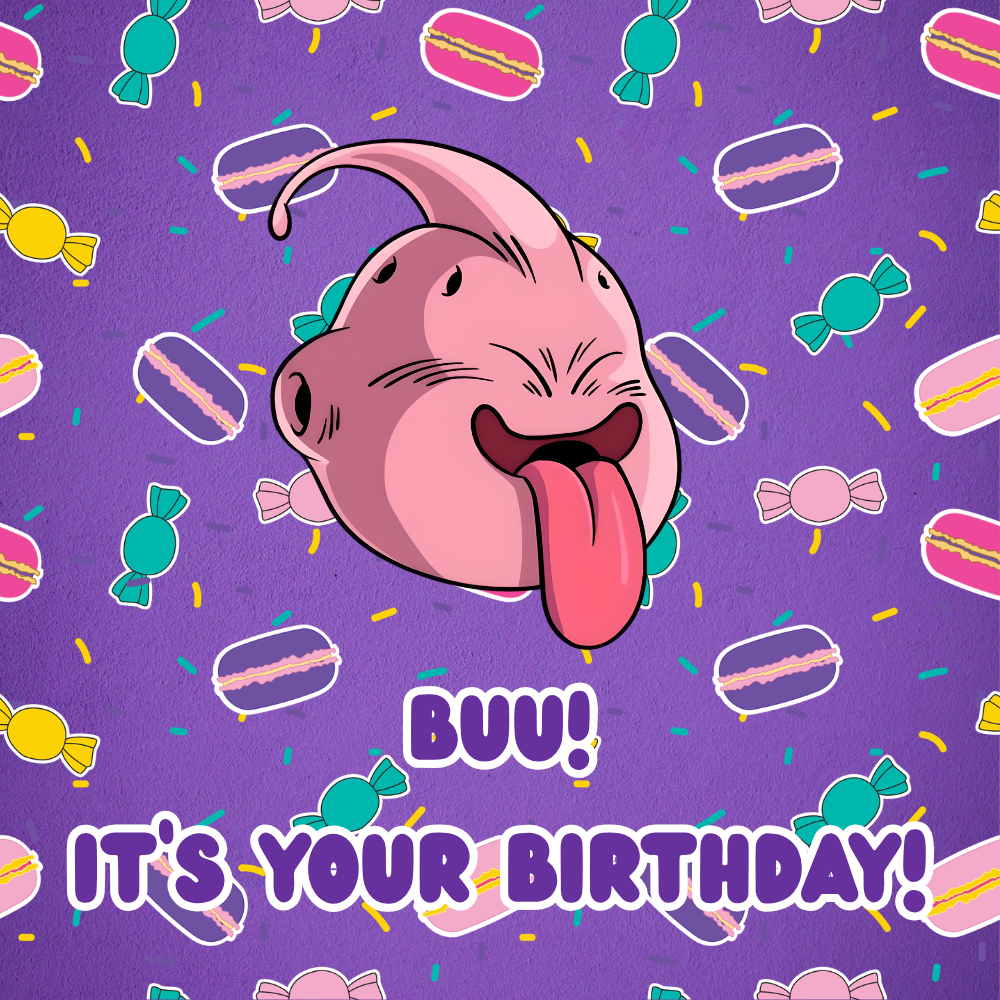 Majin Buu Birthday Card