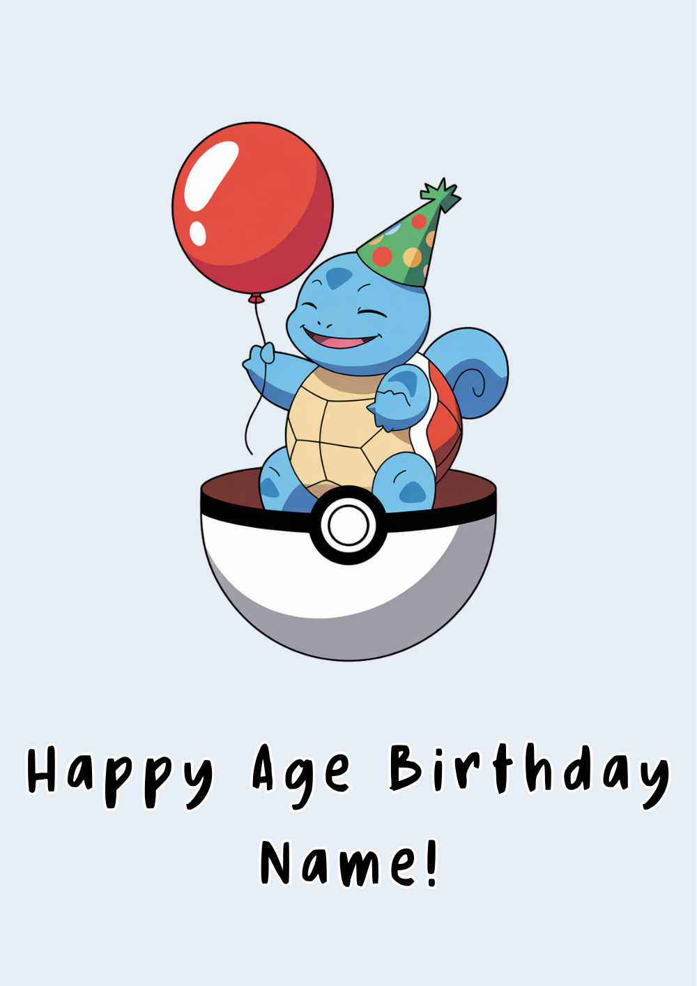 Squirtle Birthday Card