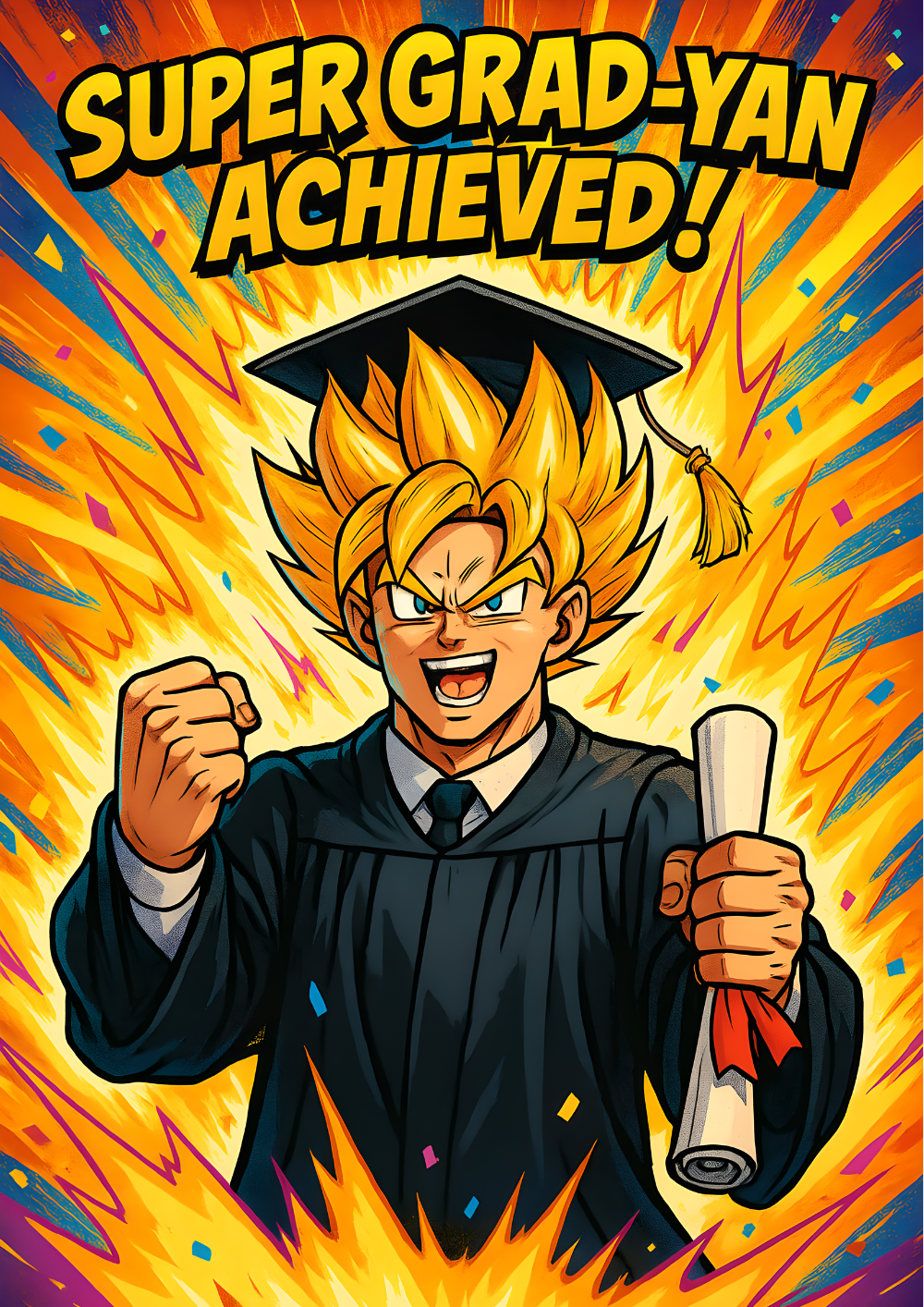 Goku Graduation Card