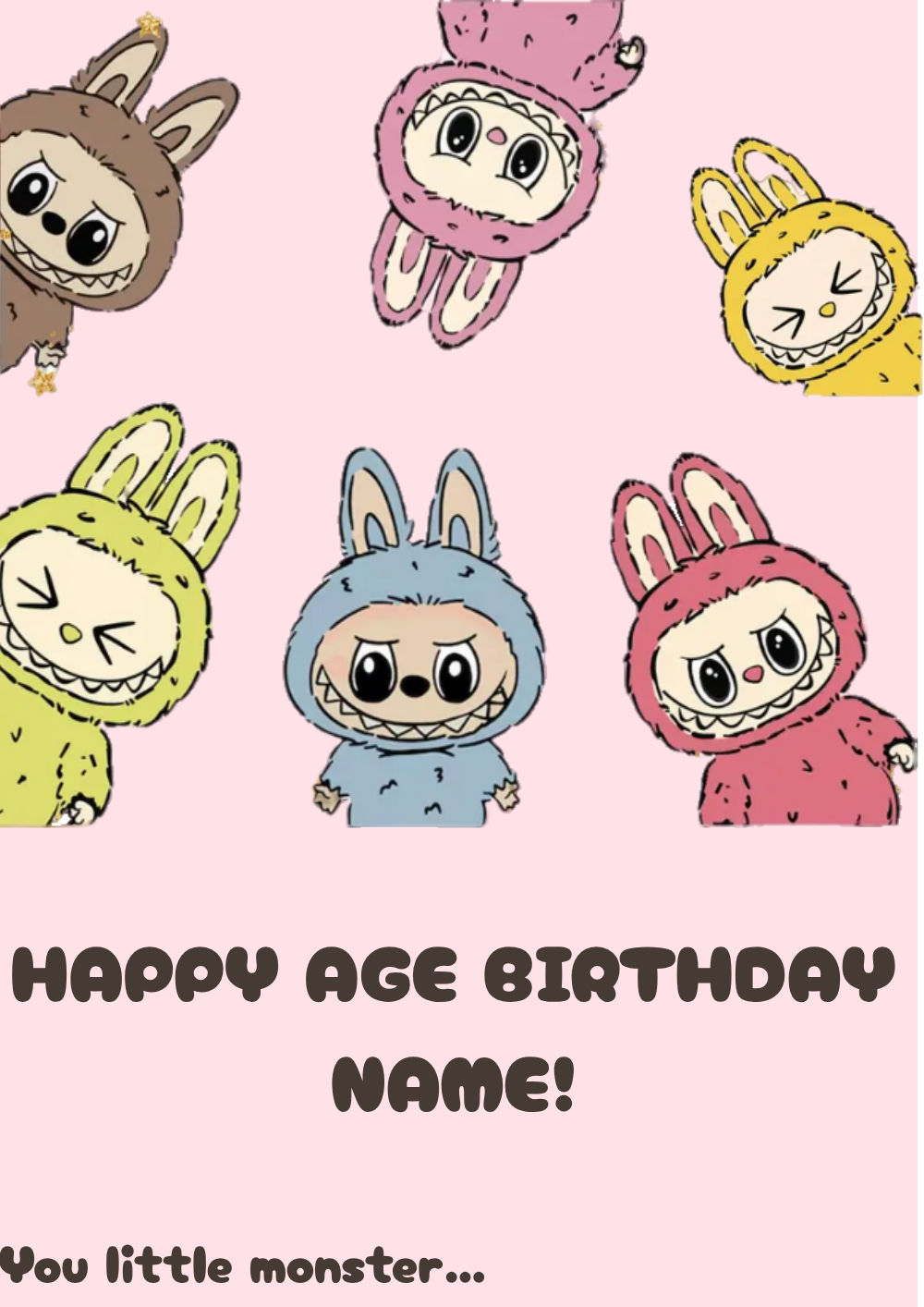 Labubu Birthday Card