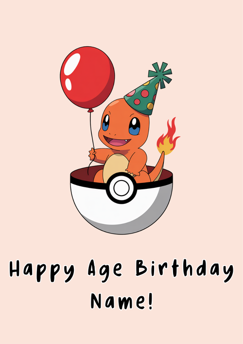Charmander Birthday Card