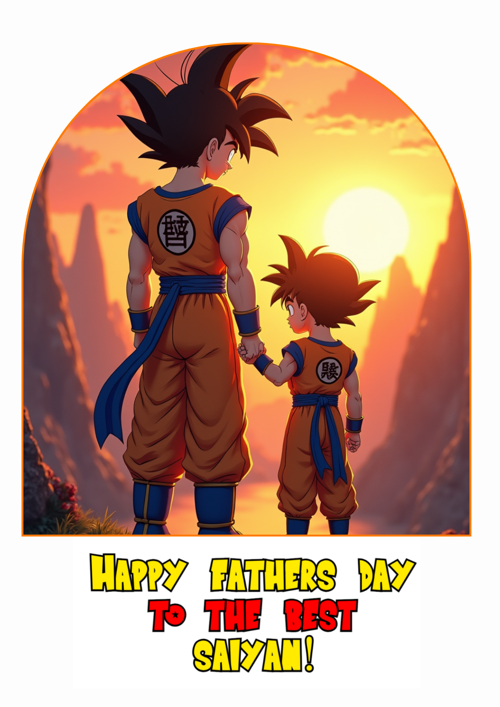 Goku & Gohan Father's Day Card