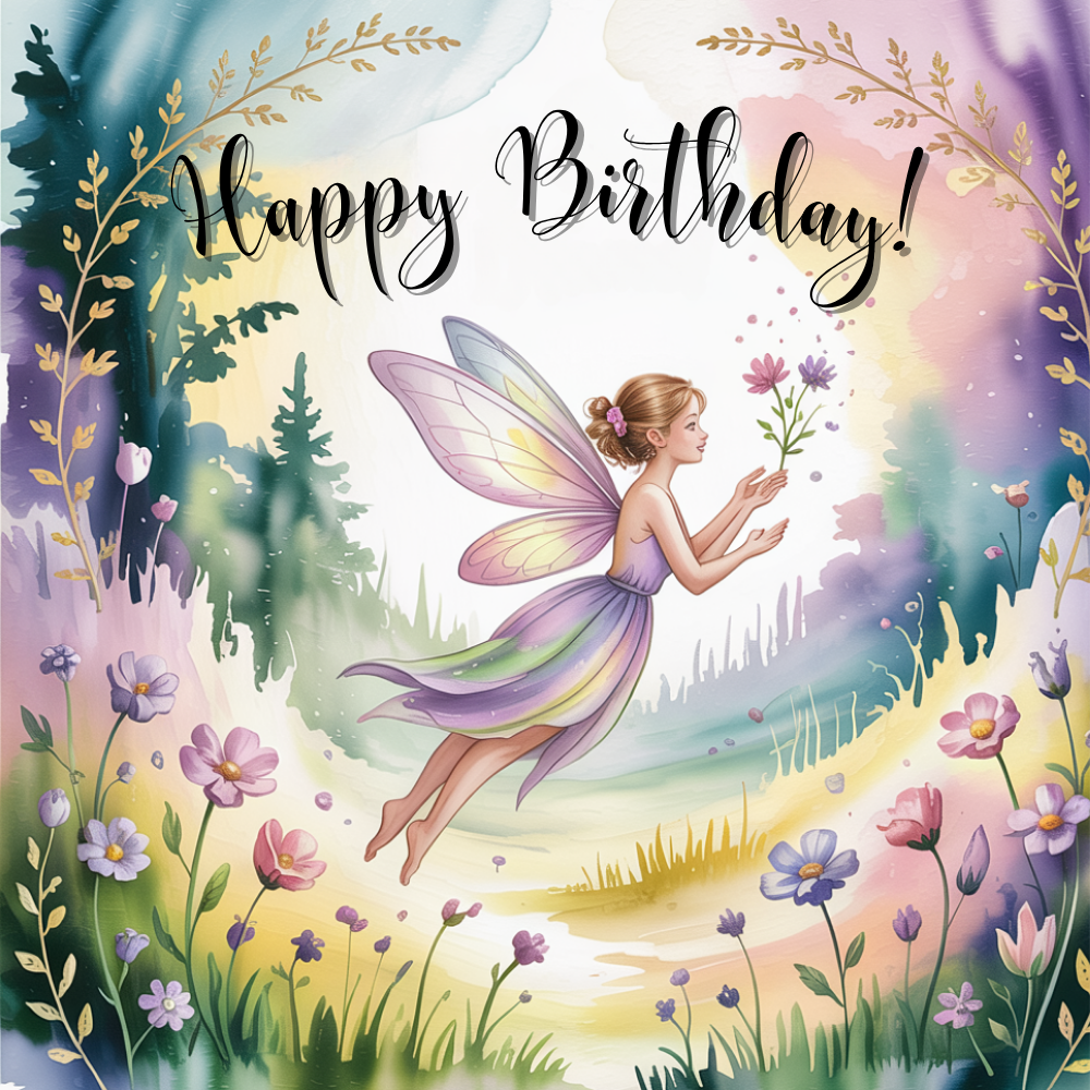 Woodland Fairy Birthday Card