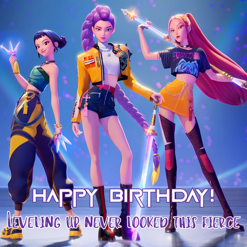 KPop Demon Hunters Birthday Card