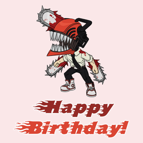Chainsaw Man Birthday Card