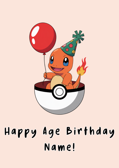 Charmander Birthday Card