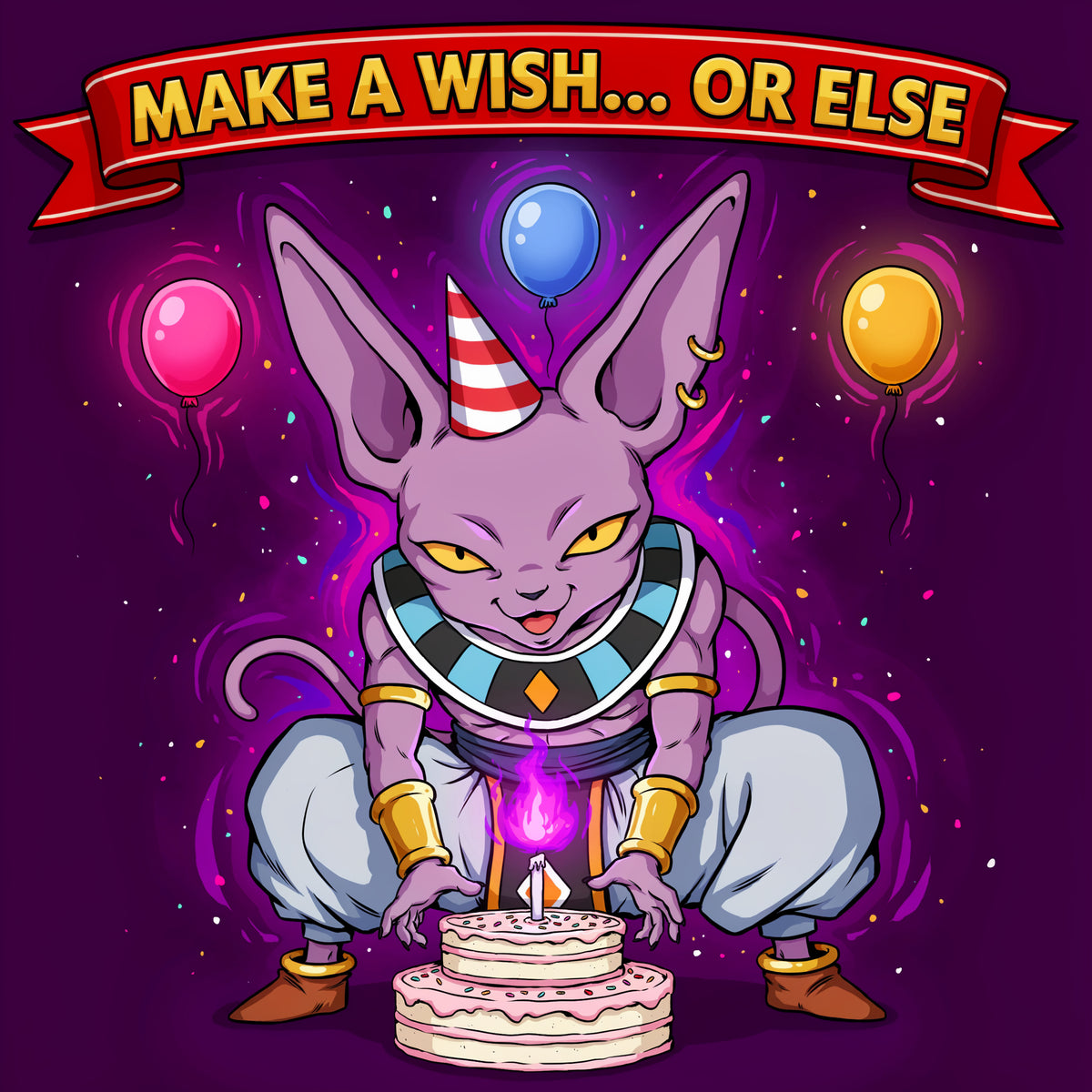 Dragon Ball Super Beerus Birthday Card
