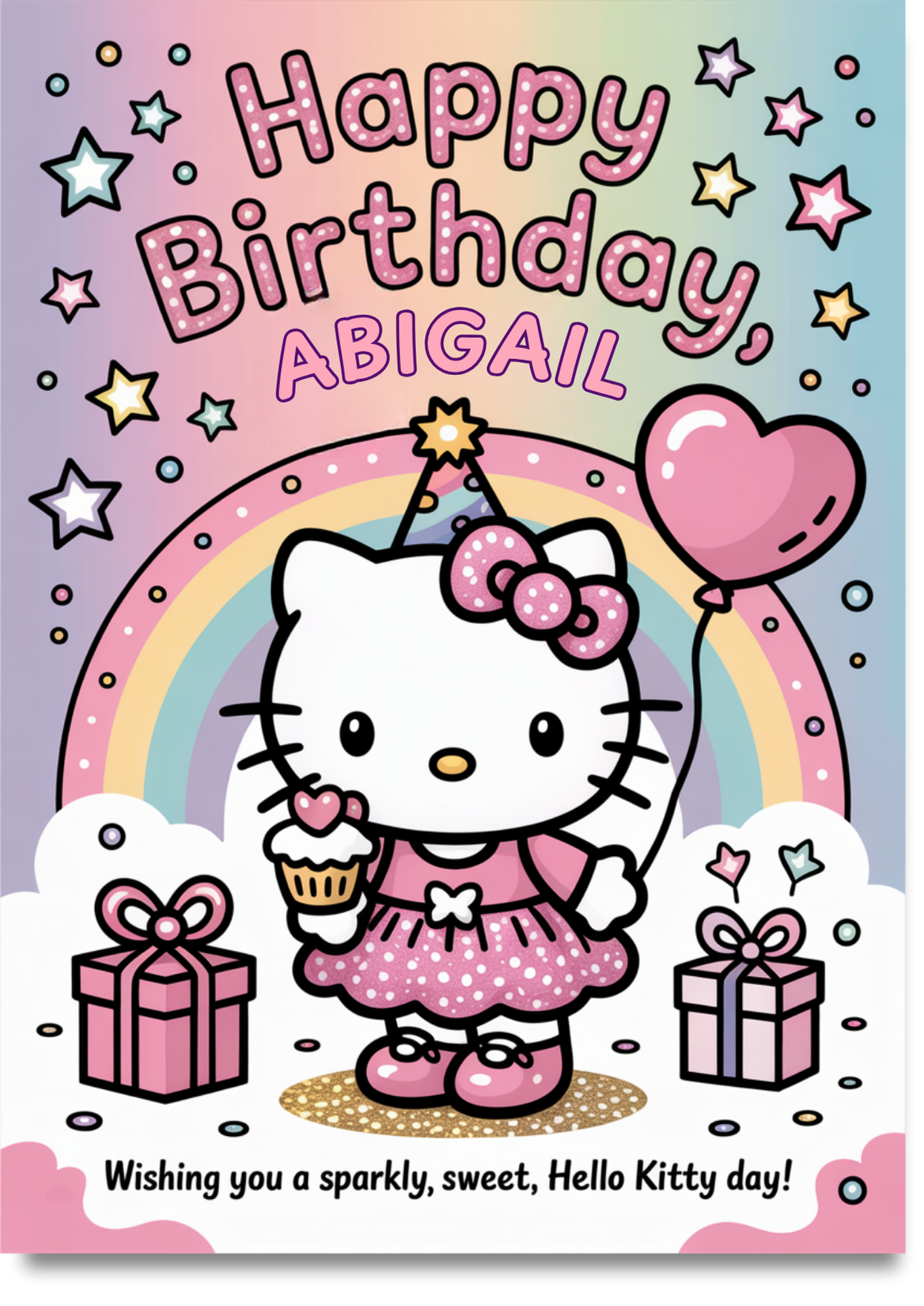 Personalised Hello Kitty Birthday Card
