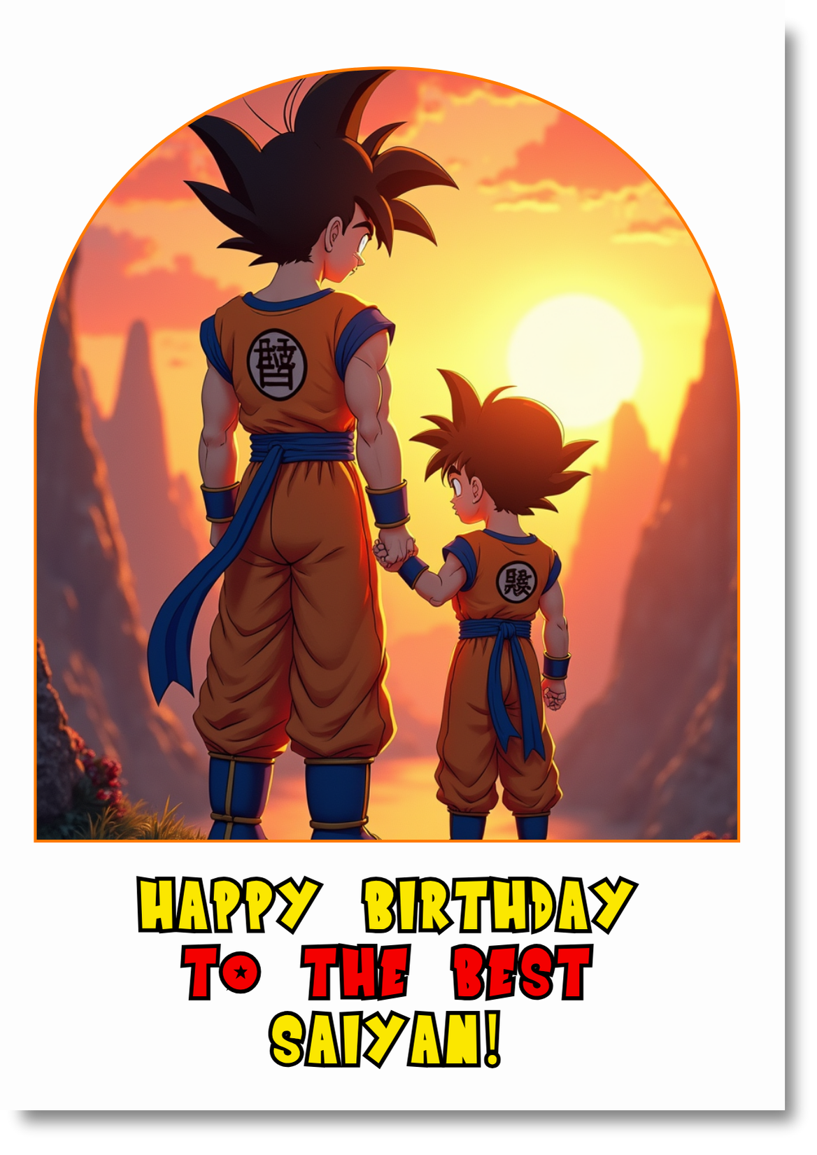 Goku & Gohan Birthday Card
