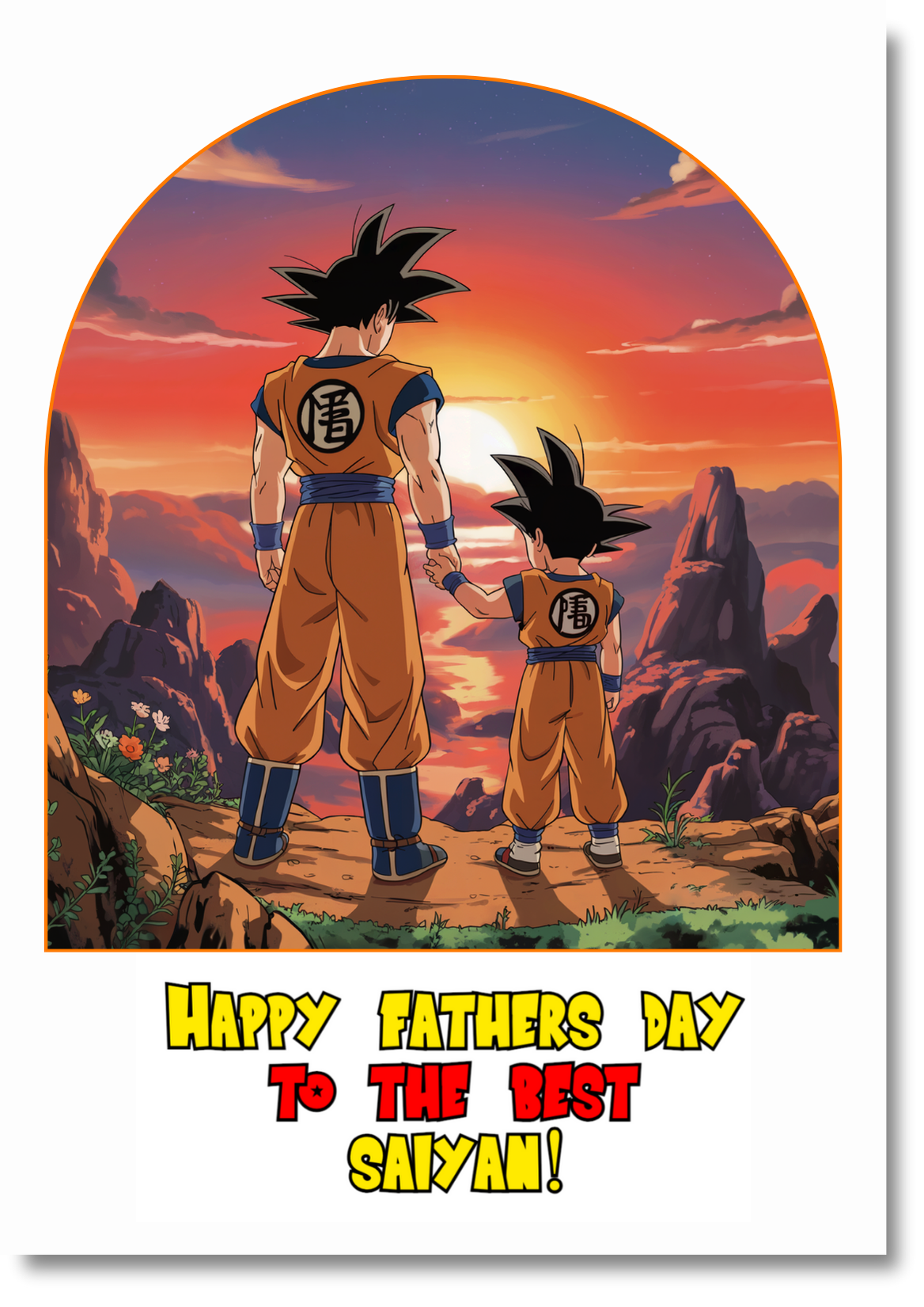 Dragon ball Z Featuring Goku & Gohan Fathers Day Card