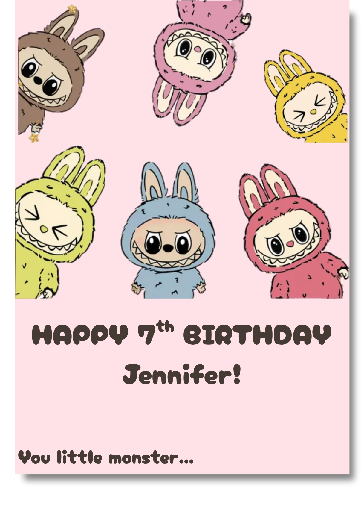 Personalised Labubu Birthday Card