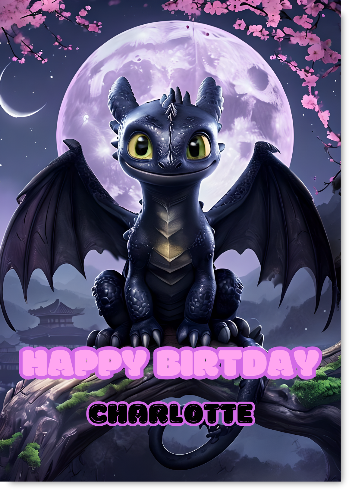 Personalised Toothless Birthday Card