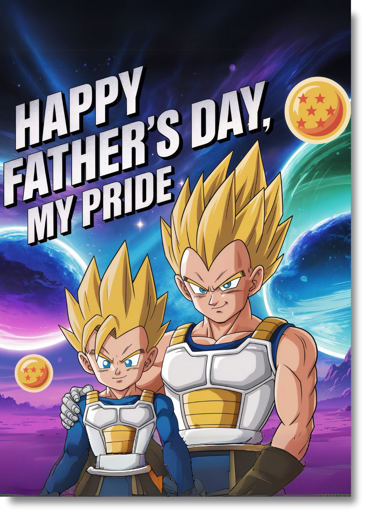 Dragon Ball Z - Vegeta & Trunks Father's Day Card