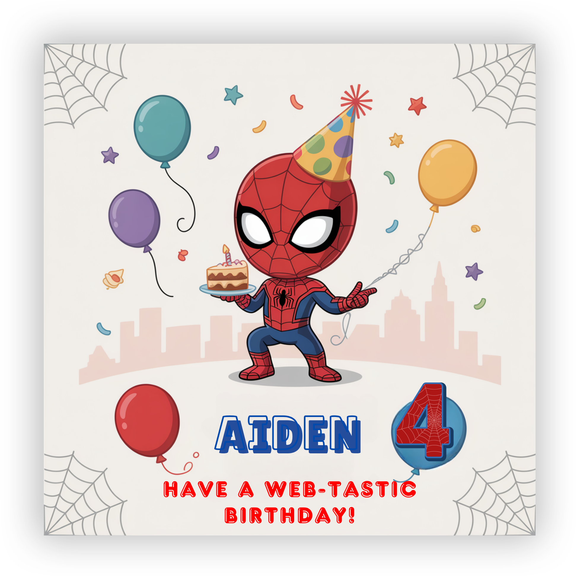 Personalised Spidey Birthday Card