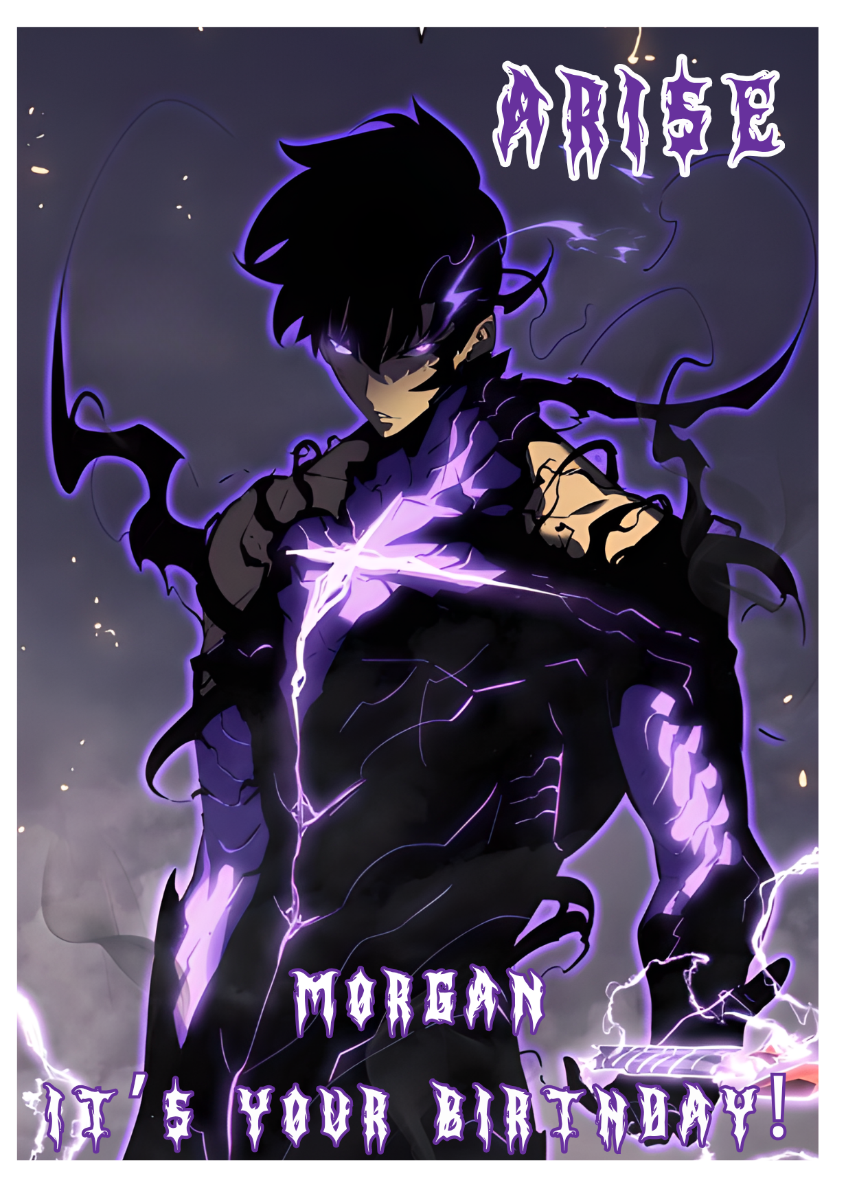 Personalised Solo Leveling Birthday Card