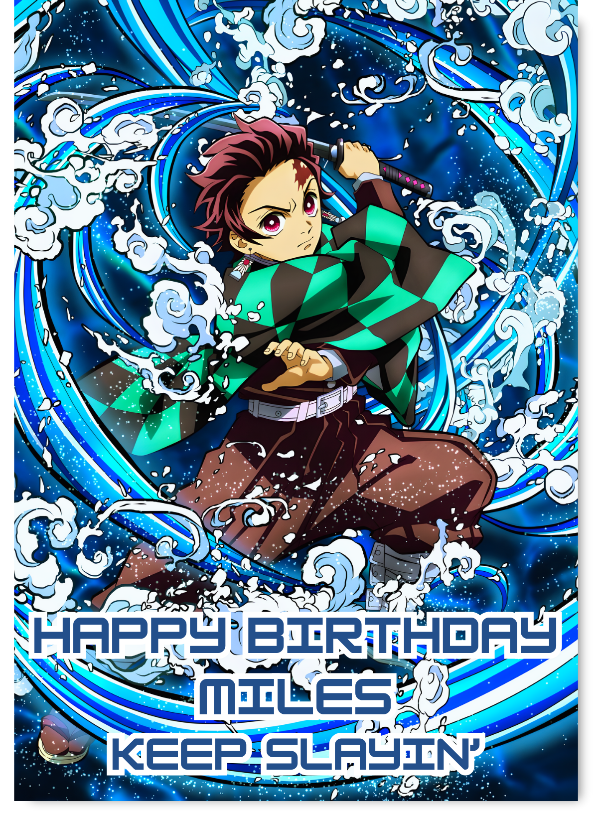 Personalised Demon Slayer Birthday Card