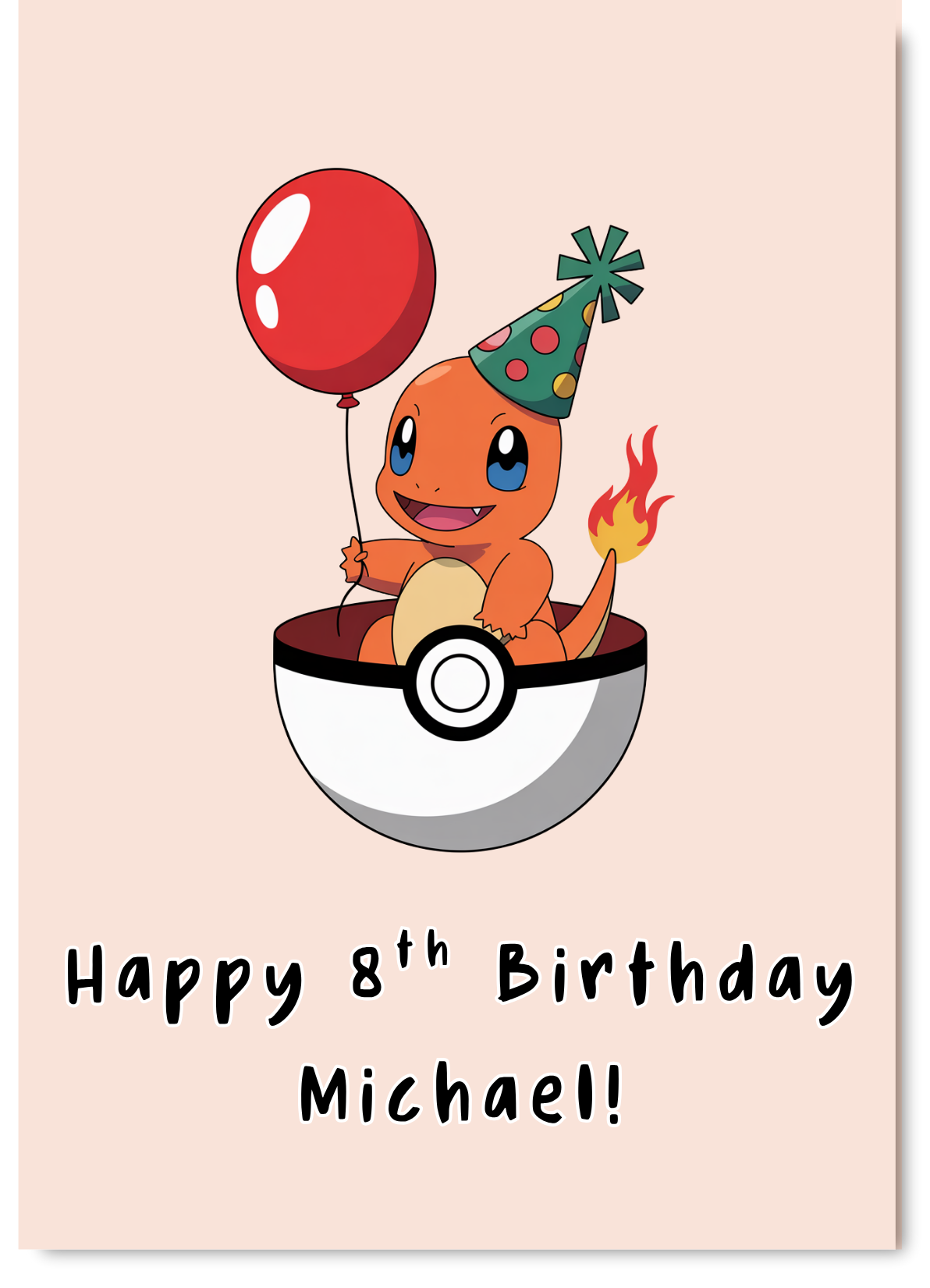 Personalised Charmander Birthday Card