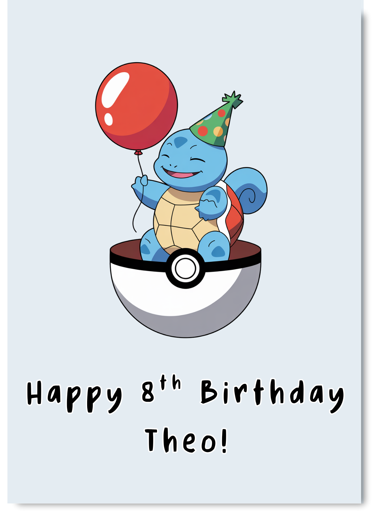 Personalised Squirtle Birthday Card