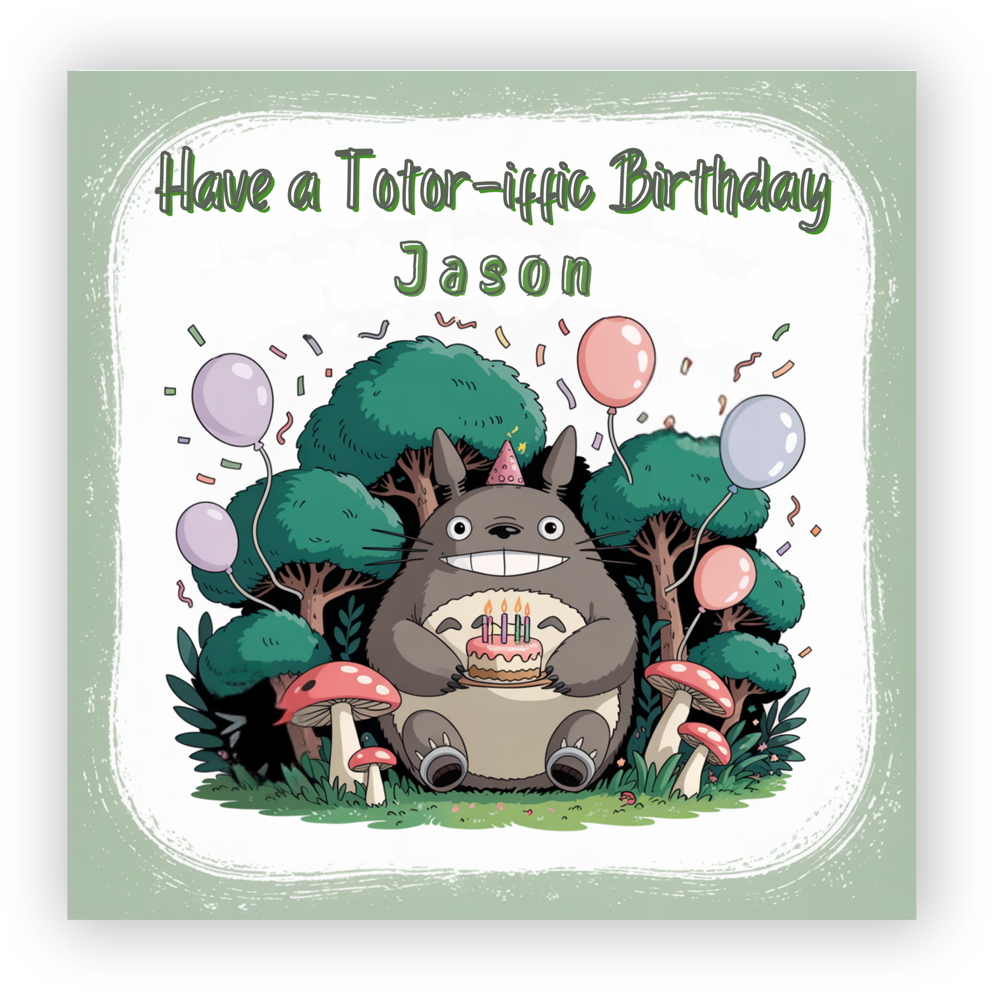 Personalised Totoro Birthday Card