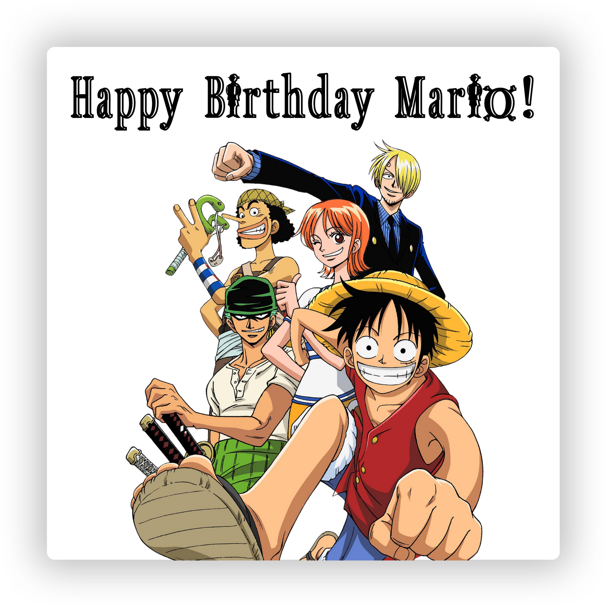Personalised One Piece Birthday Card