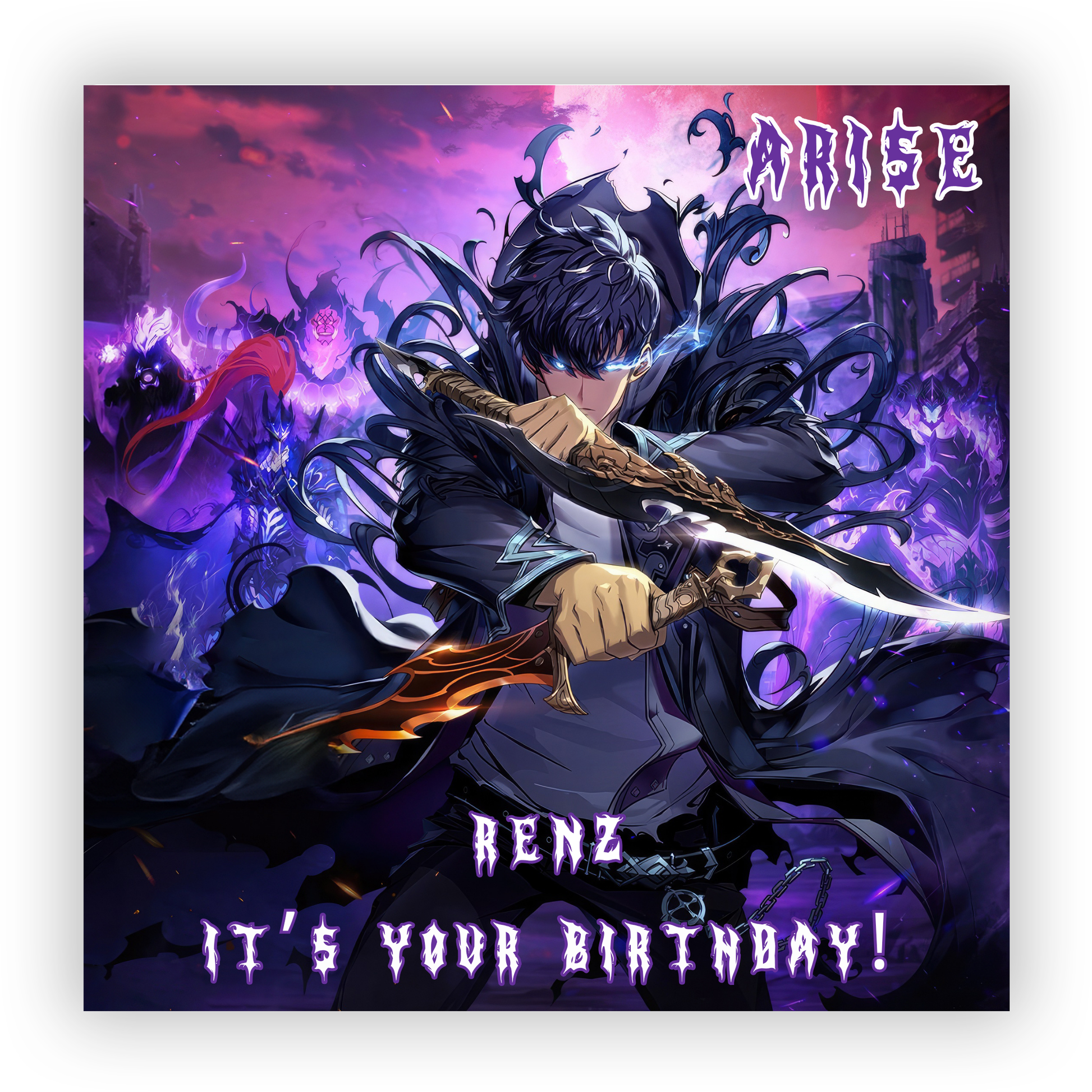 Personalised Solo Leveling Birthday Card