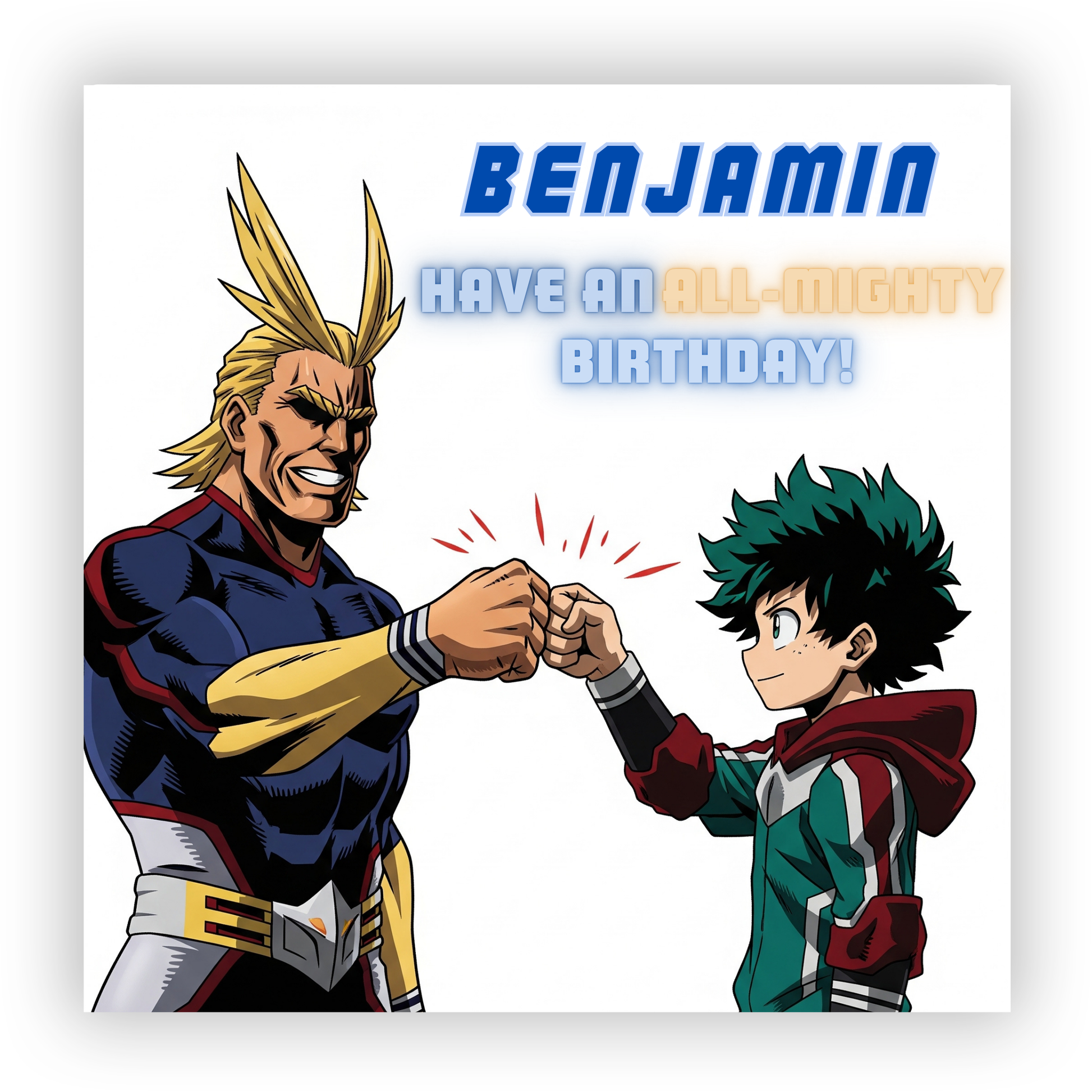 Personalised My Hero Academia Birthday Card