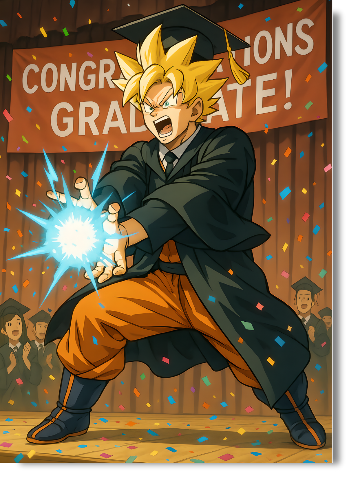 Goku Graduation Card