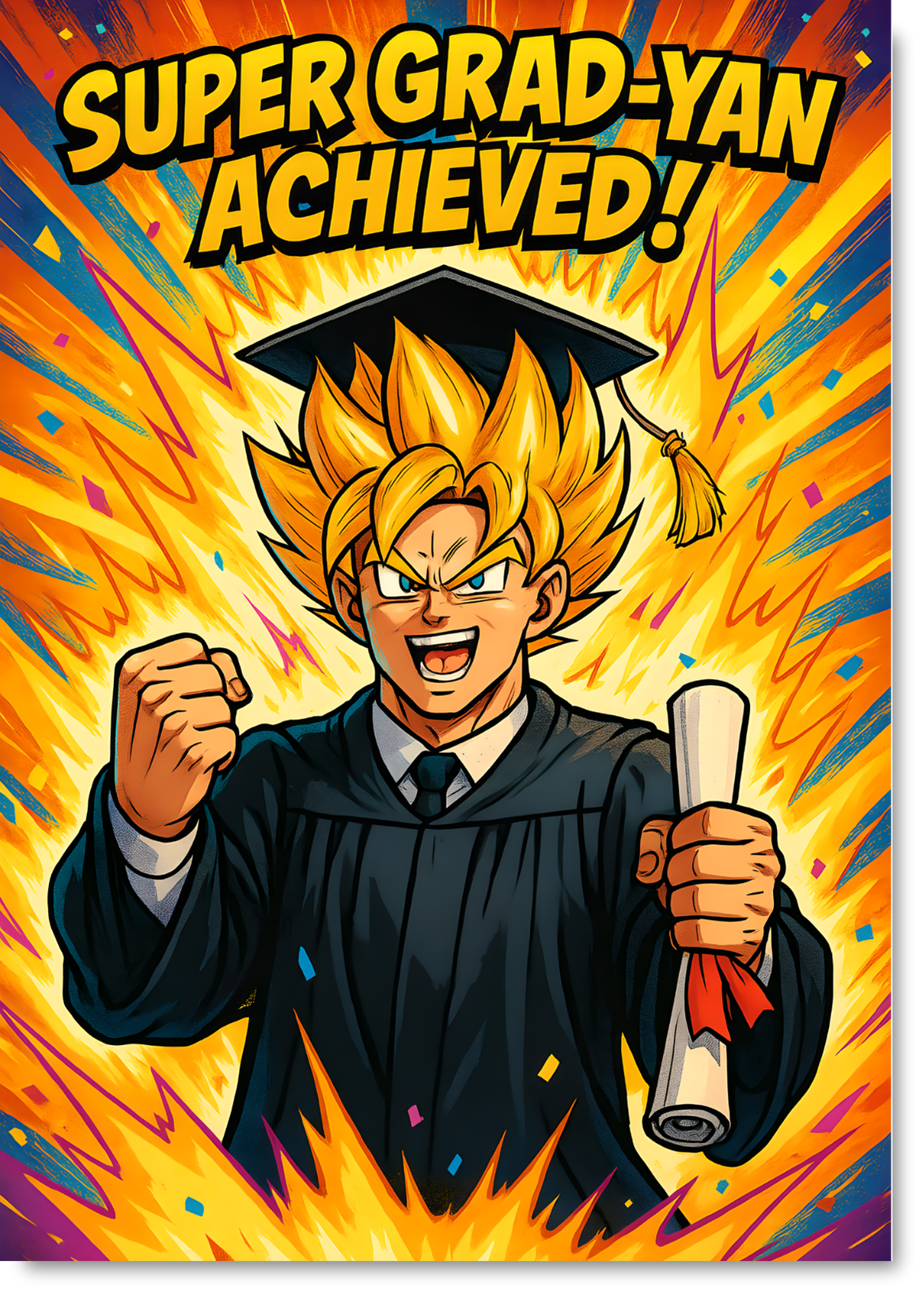 Goku Graduation Card