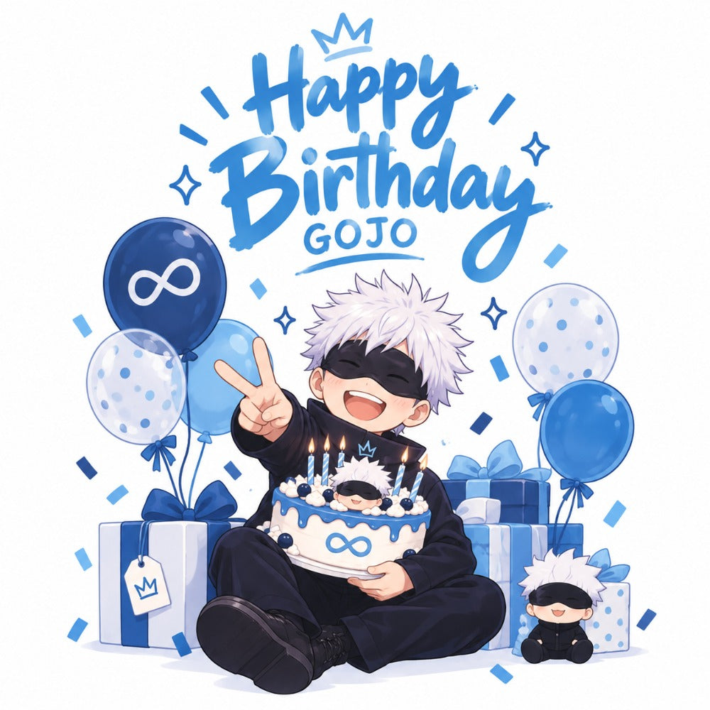Jujutsu Kaisen Gojo Chibi Birthday Card