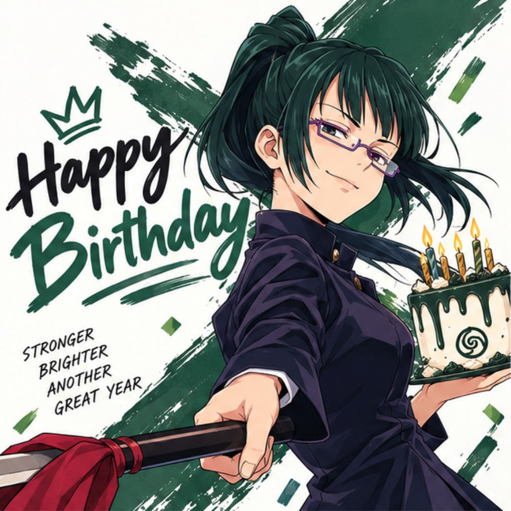 Jujutsu Kaisen Maki Zenin Birthday Card