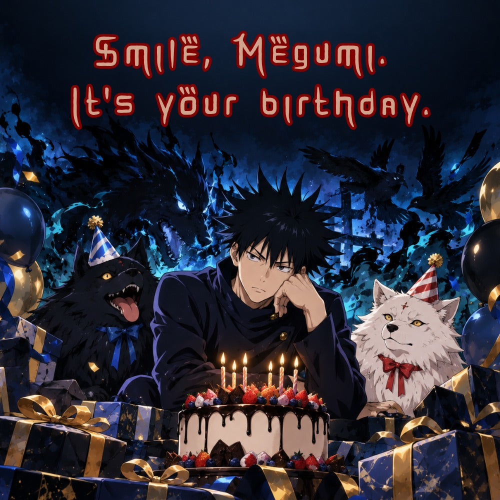 Jujutsu Kaisen Megumi Fushiguro Birthday Card