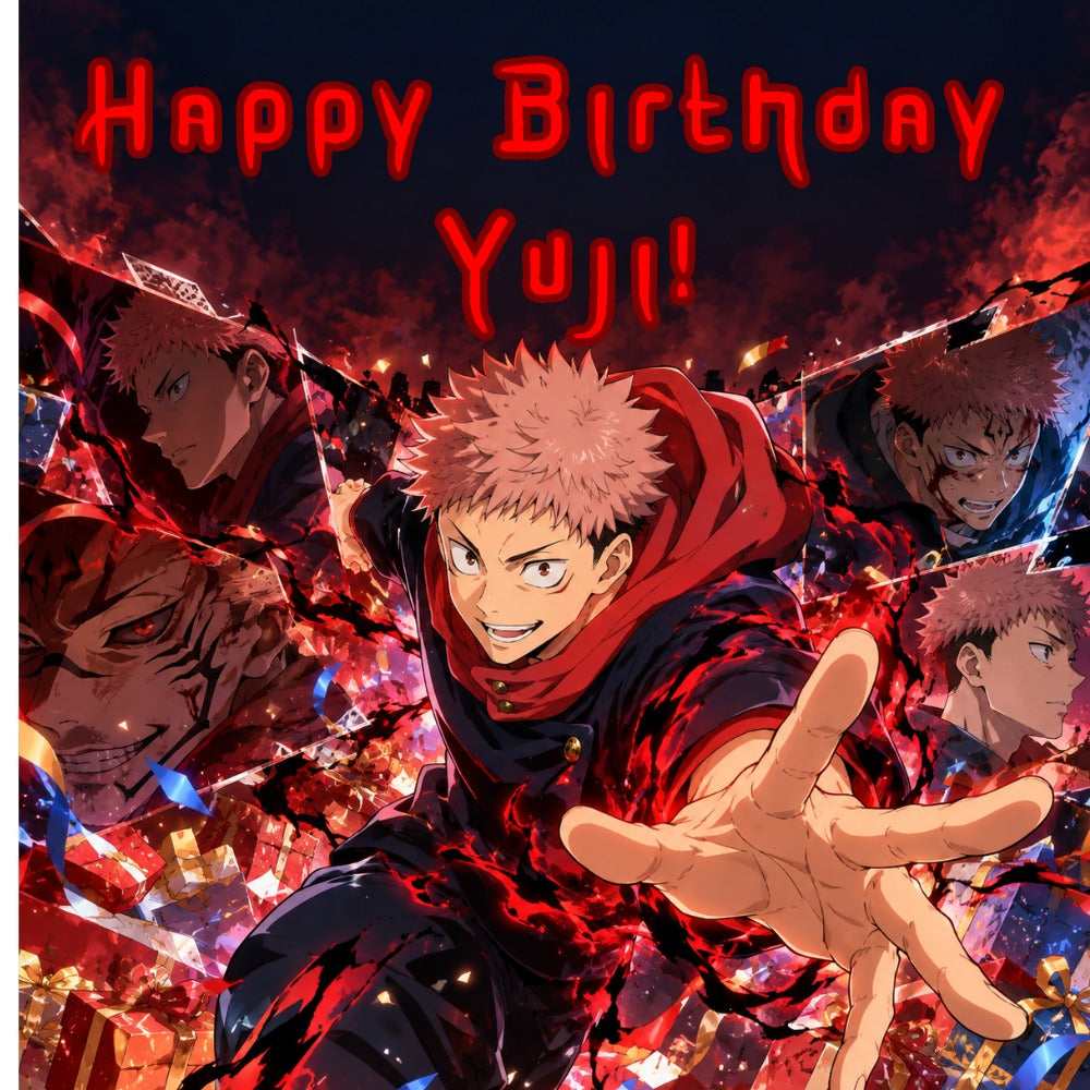 Jujutsu Kaisen Yuji Itadori Birthday Card