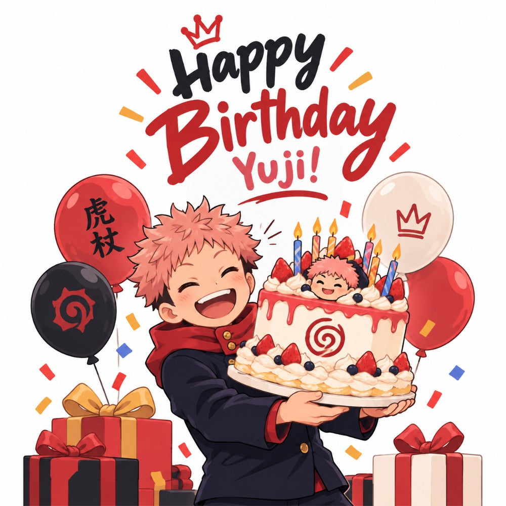 Jujutsu Kaisen Yuji Itadori Cake Birthday Card