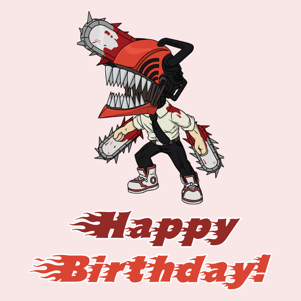 Personalised Demon Slayer Chibi Birthday Card