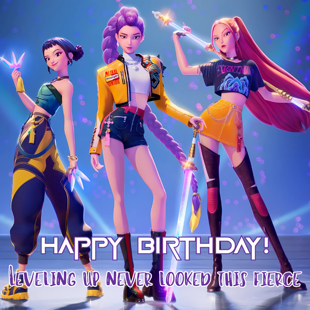 Personalised KPop Demon Hunters Birthday Card