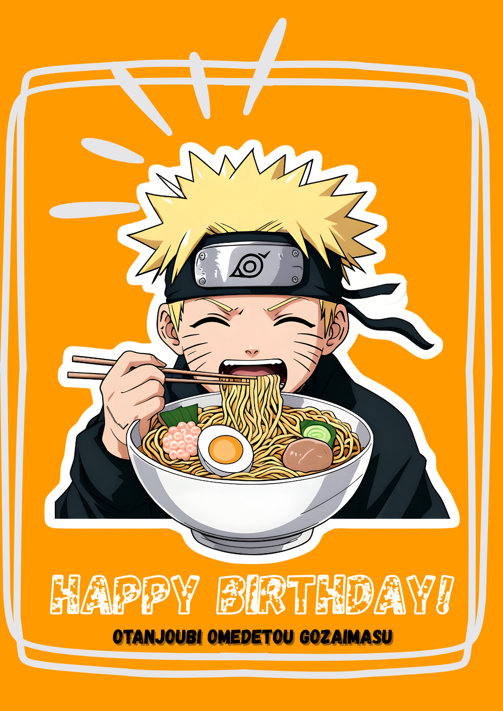 Personalised Naruto Ramen Birthday Card