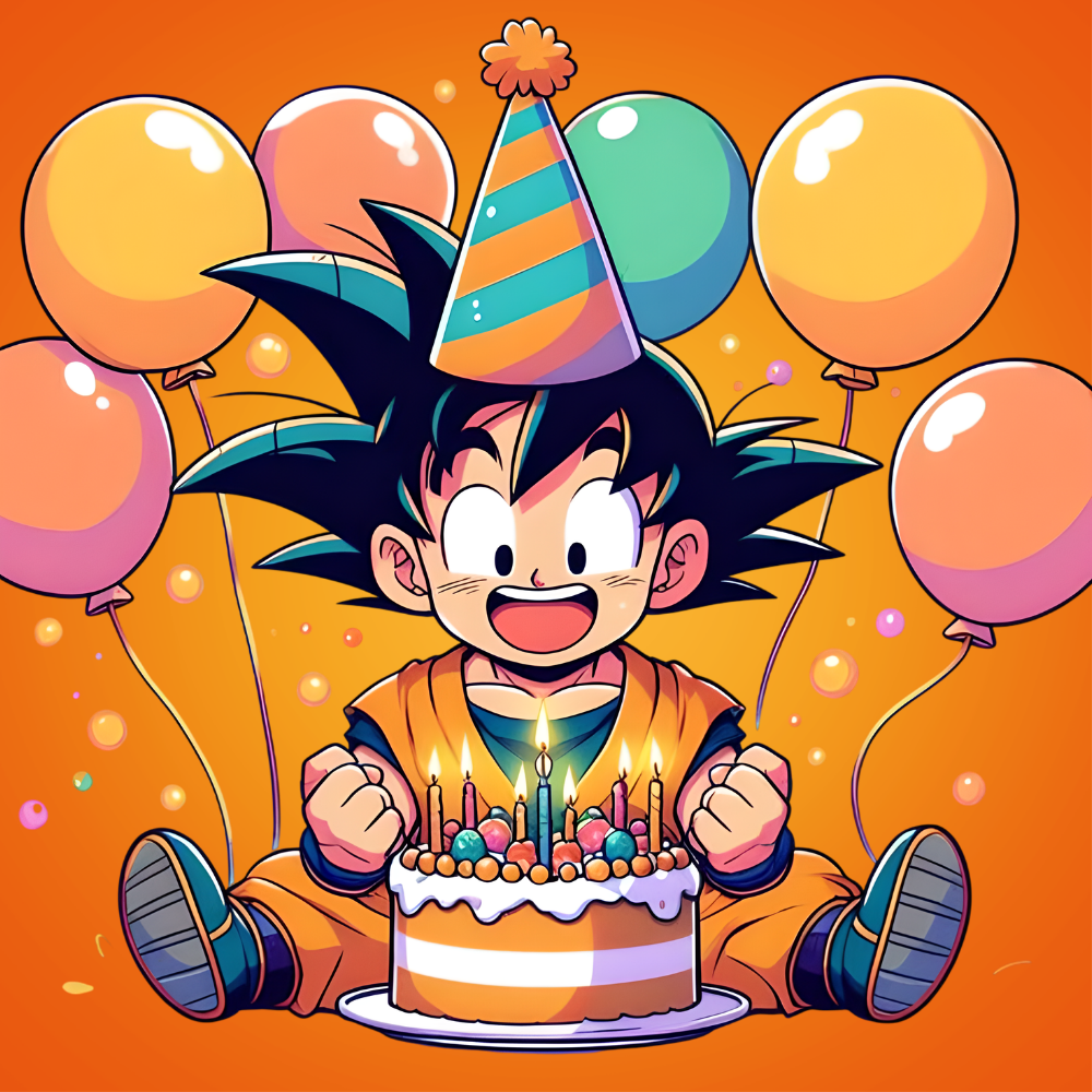 Kawaii Goku Birthday Card